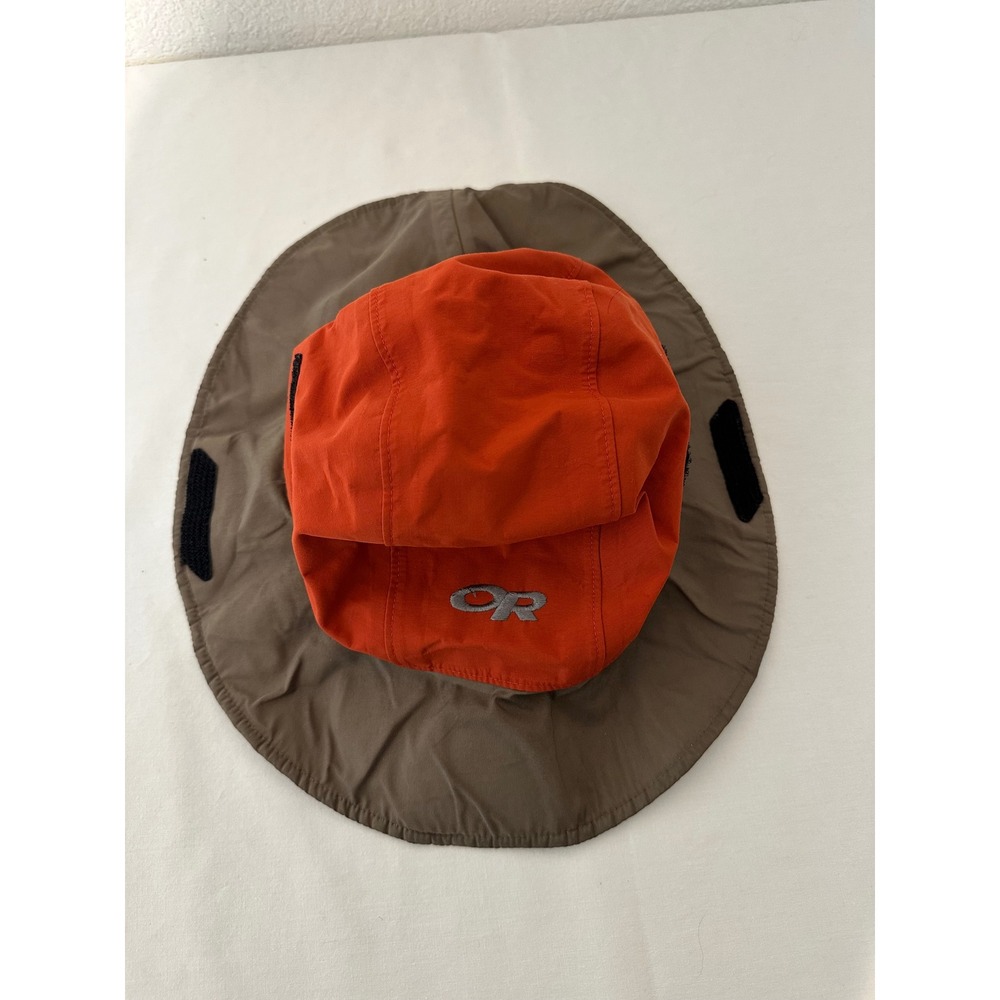 Outdoor Research Seattle Sombrero Gore-Tex Rain Hat Orange Brown XL 82130 USA